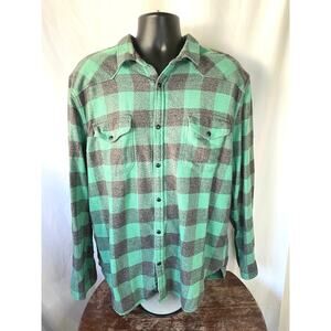 Lucky Brand Red Gray Buffalo Plaid Flannel Shirt XXL